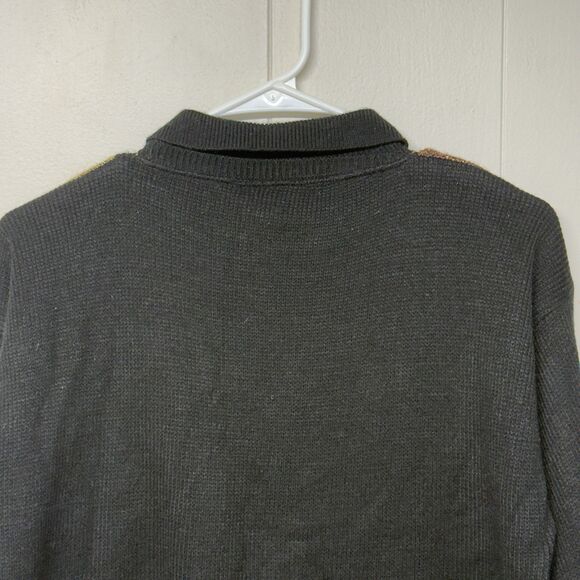 Vtg Mathias Metallic Collared Diamond Argyle Pattern Sweater USA Made Women M - Picture 10 of 11